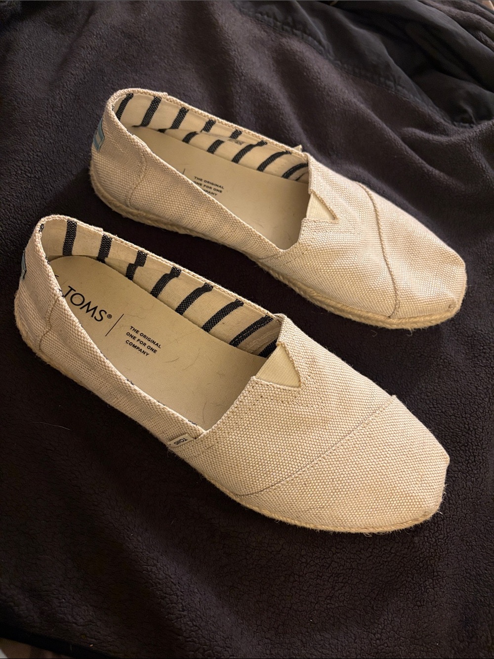 TOMS Natural Canvas Slip-On Flats